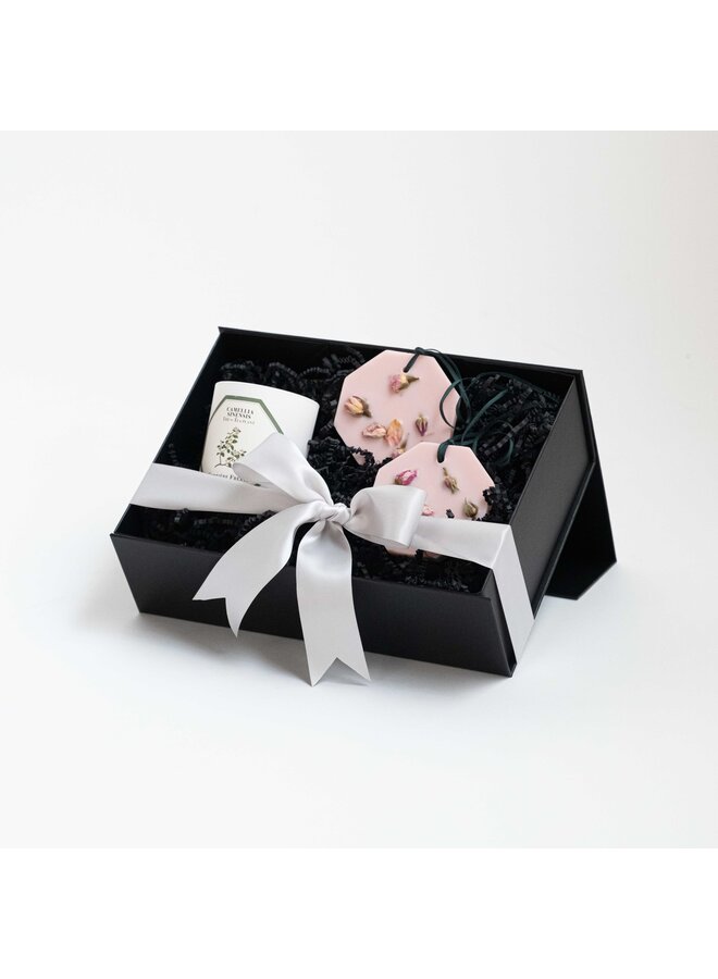 GIFT SET - CF BOTANICAL PALETS LA ROSE + CF SCENTED CANDLES TEA