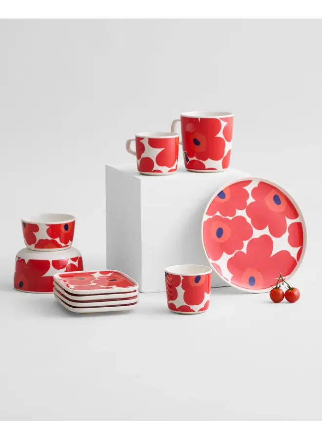 MARIMEKKO UNIKKO MUG & PLATE SET – RED | 4DL MUG + 12x15CM PLATE