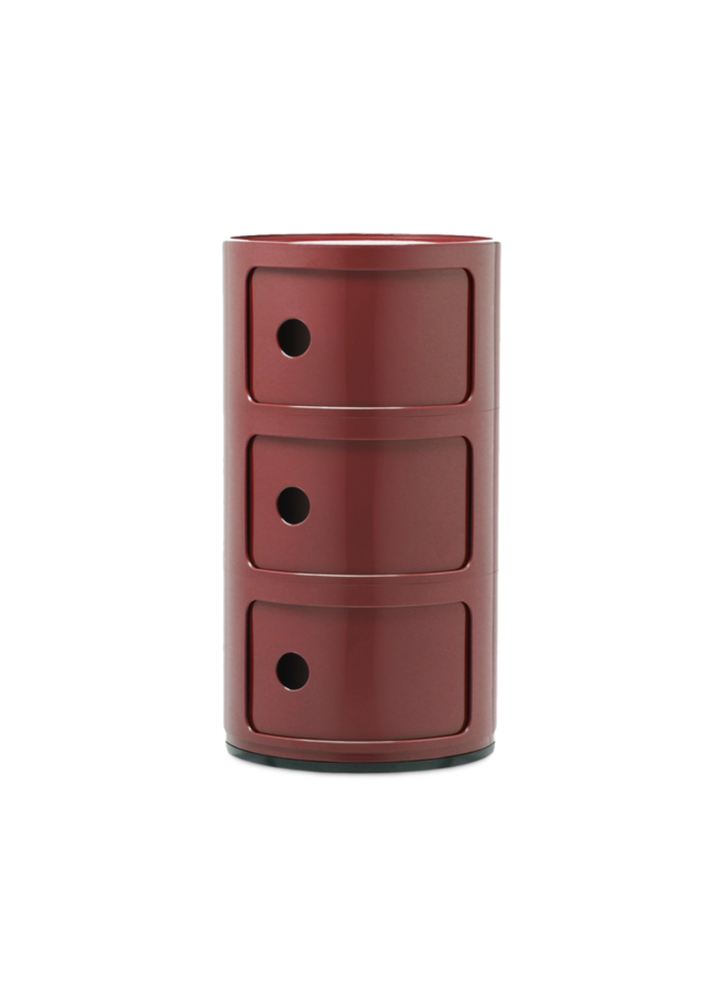 SIDETABLE - COMPONIBILI NEW COLORS 3 DRAWER BURGUNDY
