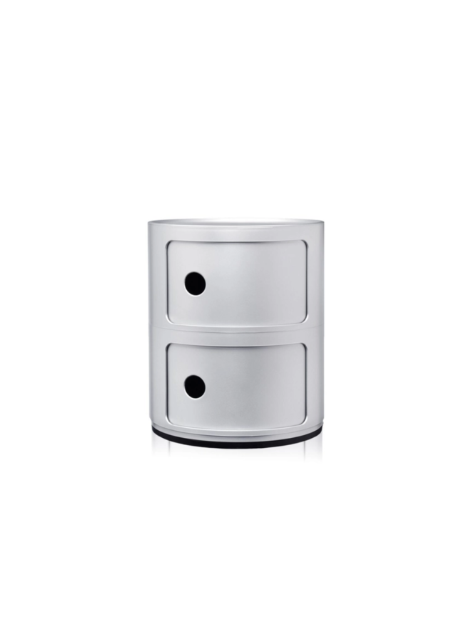 COMPONIBILI CLASSIC 2 DRAWER SILVER SIDE TABLE