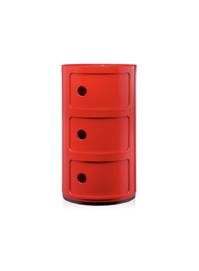 COMPONIBILI CLASSIC 3 DRAWER RED SIDE TABLE