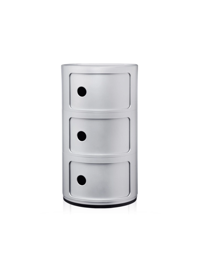 COMPONIBILI CLASSIC 3 DRAWER SILVER SIDE TABLE