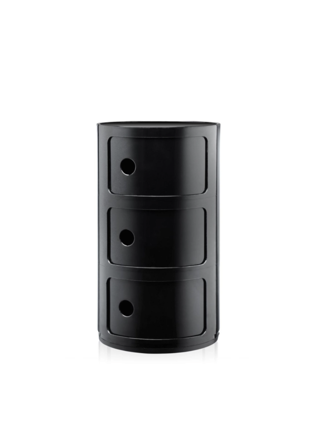 COMPONIBILI CLASSIC 3 DRAWER BLACK SIDE TABLE