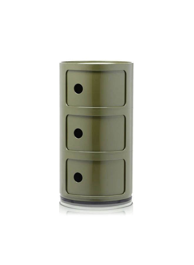 COMPONIBILI CLASSIC 3 DRAWER GREEN SIDE TABLE