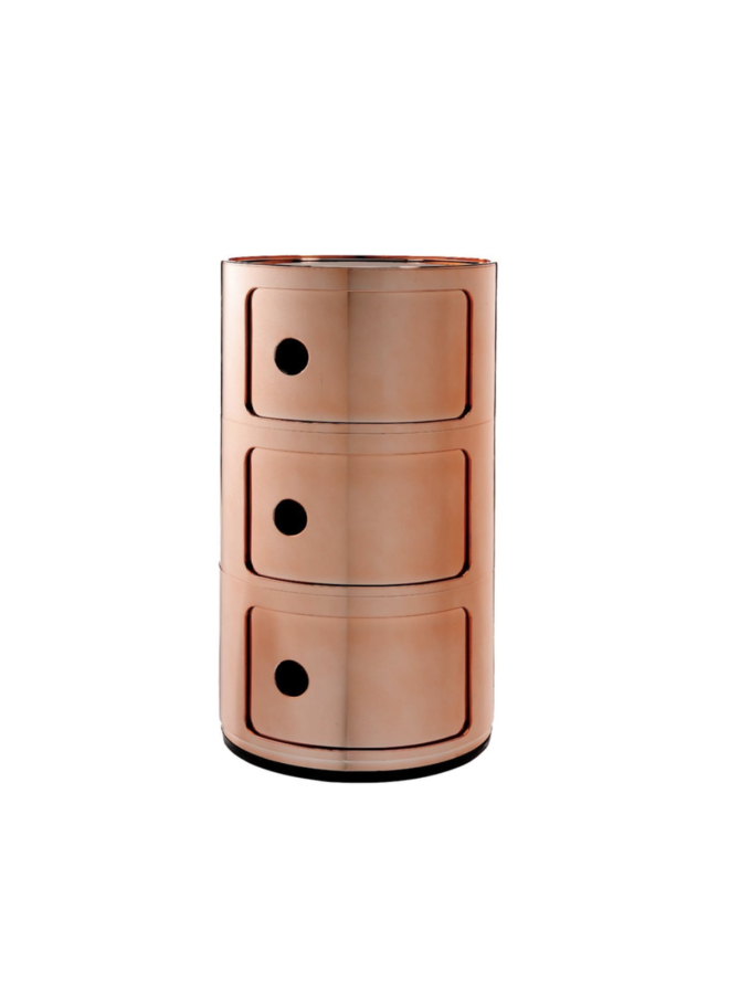 SIDETABLE - COMPONIBILI METAL  3 DRAWER COPPERY