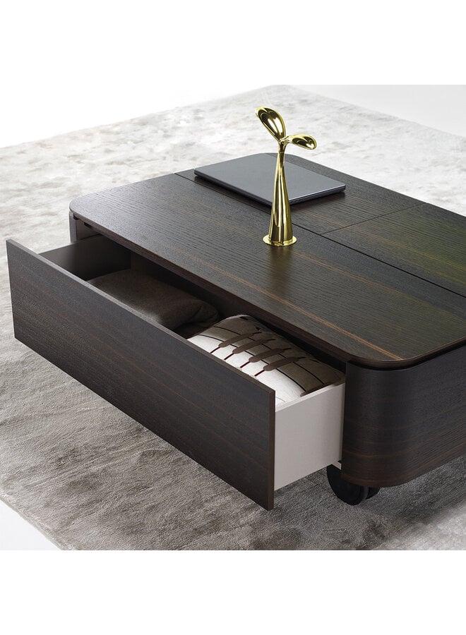 NATUZZI ITALIA SQUARE COFFEE TABLE – SMOKED OAK