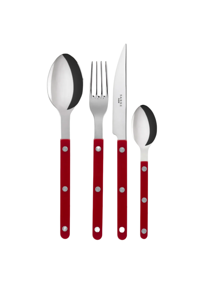 CUTLERY SET- BISTROT SOLID BURGUNDY  S/4