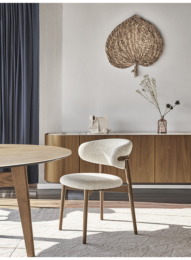 DINING CHAIR - OLEANDRO CS2034 FRAME P12 SMOKE ASH | SEAT T2G ASPEN HEMP