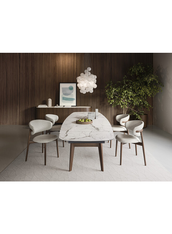 DINING CHAIR - OLEANDRO CS2034 FRAME P12 SMOKE ASH | SEAT T2G ASPEN HEMP