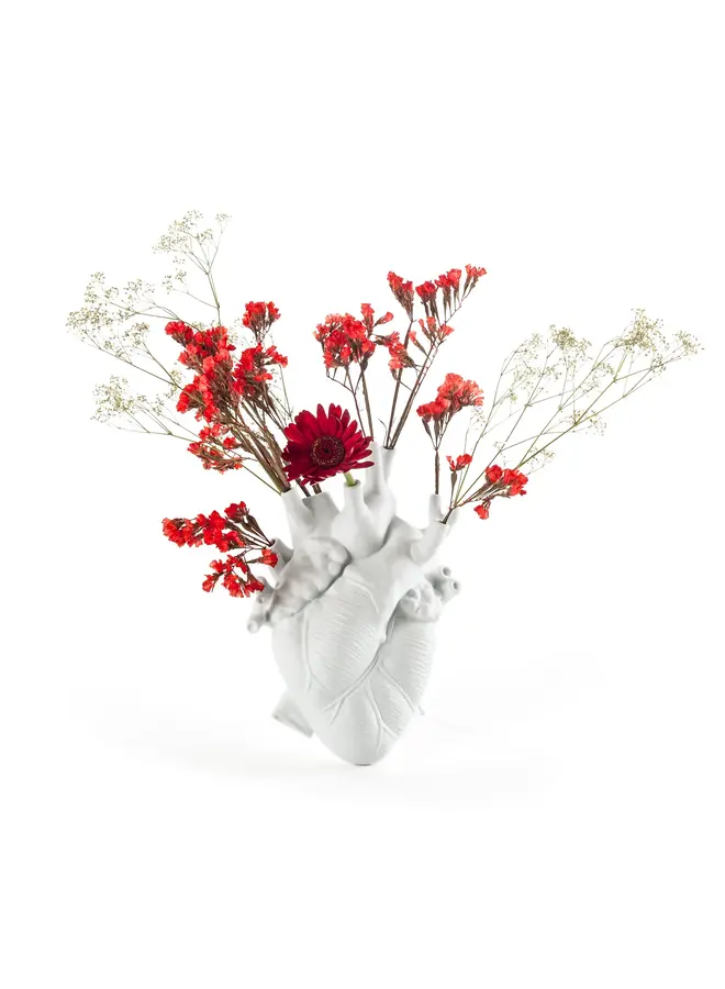 SELETTI LOVE IN BLOOM PORCELAIN HEART VASE