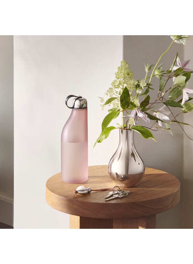 KEYRING HEART W/LEATHER STRAP