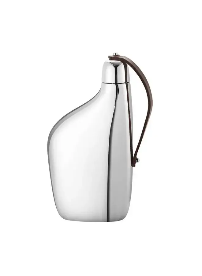 SKY HIP FLASK 15CL, SS MIRROR & LEATHER