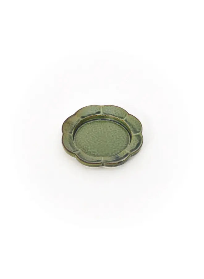 INCENSE TRAY - FLOWER ORIBE GREEN INCENSE TRAY