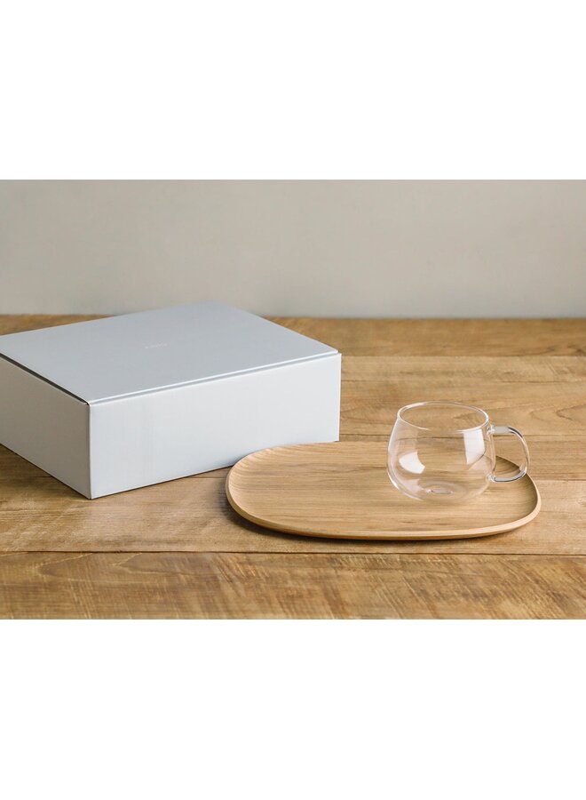 KINTO UNITEA CUP 350ML AND WILLOW TRAY 8.4”X5.8“