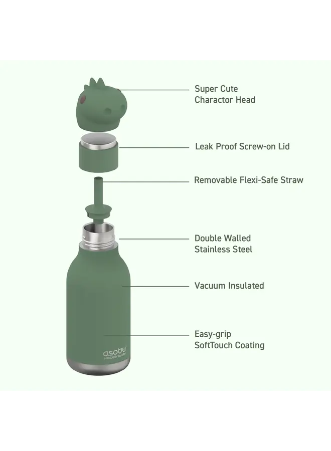 WATER BOTTLE - DINOSAUR BESTIE BOTTLE 16OZ / 460ML