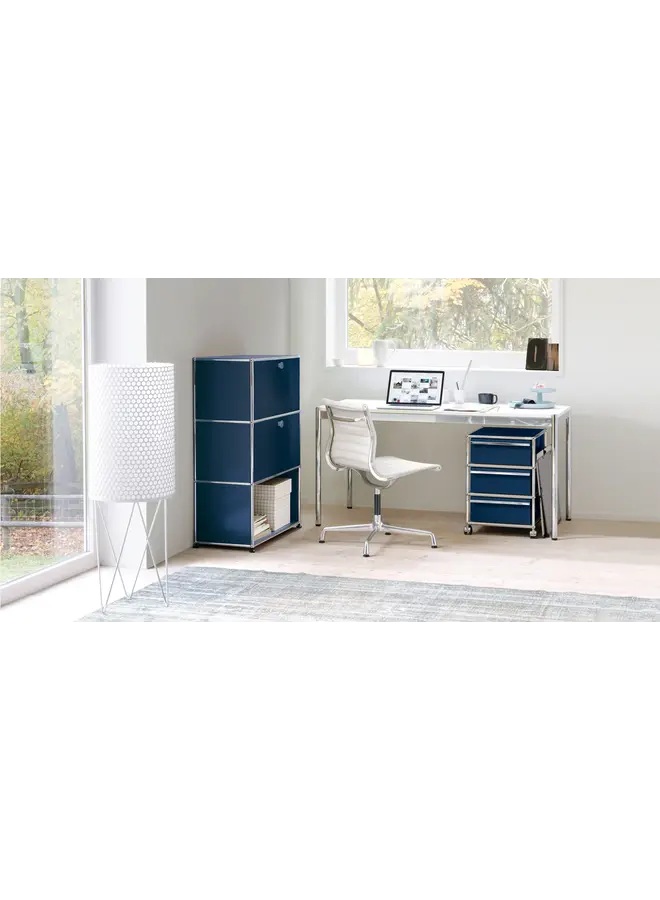 USM HALLER TABLE BLACK LINOLEUM (T69) (QS)