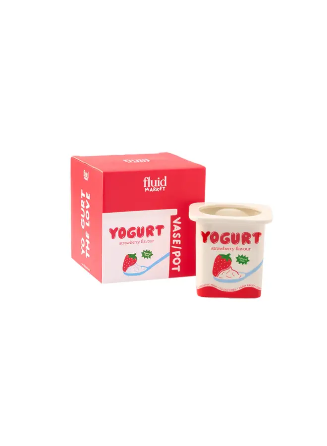 VASE -STRAWBERRY YOGURT VASE