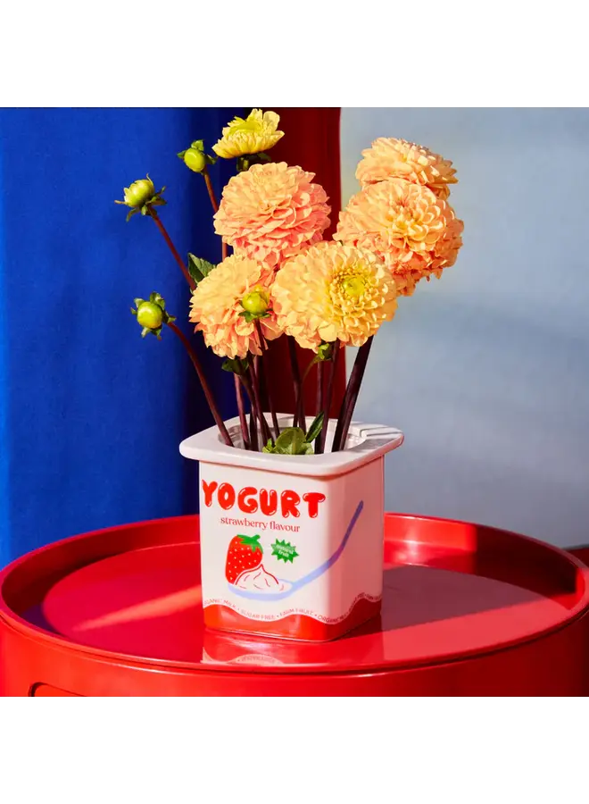 VASE -STRAWBERRY YOGURT VASE