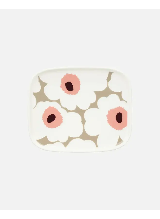 PLATE 15X12CM - CONT BEIGE/PINK - OIVA/UNIKKO 075535-183 - MARIMEKKO