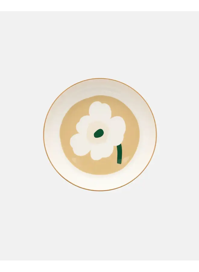 PLATE 20.5CM - 263 BEIGE/GREEN - OIVA/UNIKKO PLATE 075873-188 M6 - MARIMEKKO