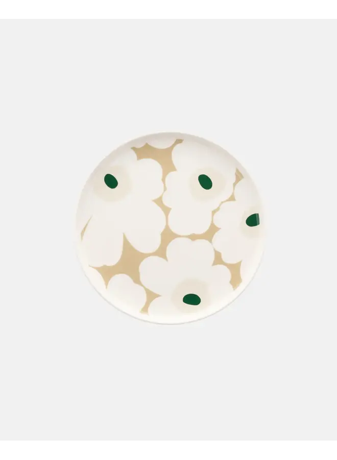 PLATE 20CM - 263 BEIGE/GREEN - OIVA/UNIKKO 075870-188 M6 - MARIMEKKO
