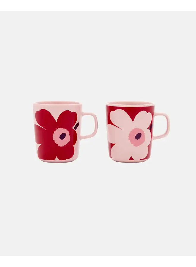 MUG SET 2.5DL  - 263 RED/PINK - OIVE/JUHLA UNIKKO 2 PCS M6 - 076145-334 - MARIMEKKO