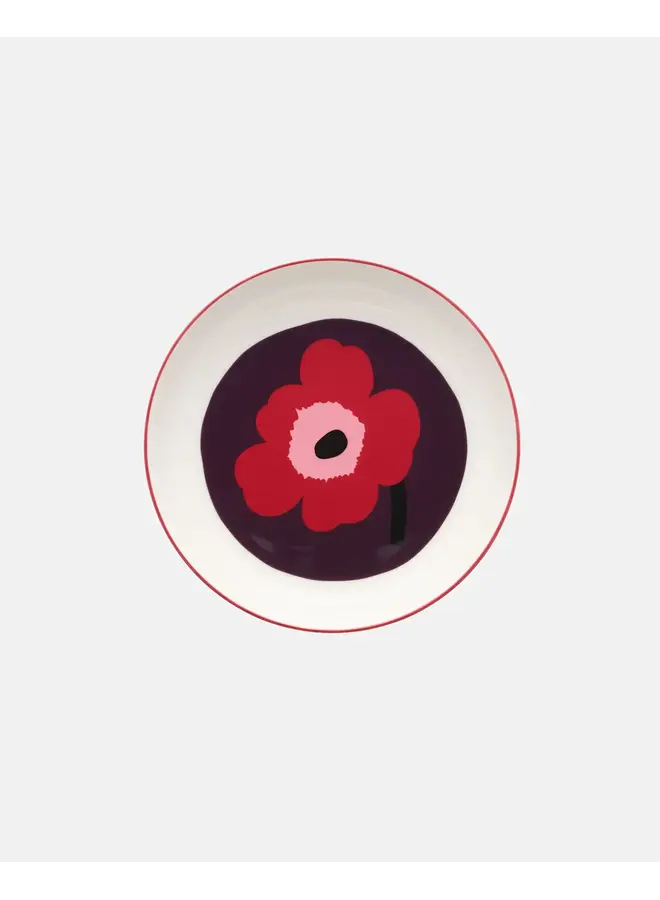 PLATE 20.5CM - 263 RED/DARK - OIVA/UNIKKO DEEP PLATE M6 - 076084-143 - MARIMEKKO
