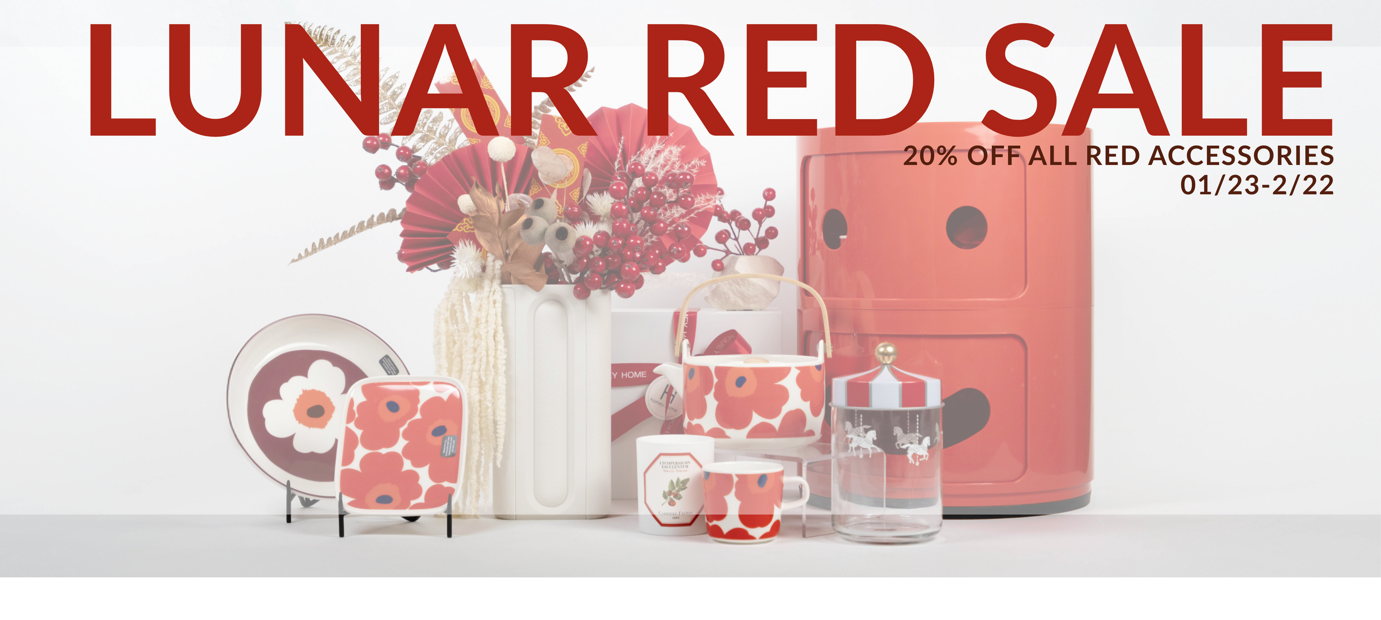 Lunar New Year Red Sale — 20% Off All Red Home Accessories