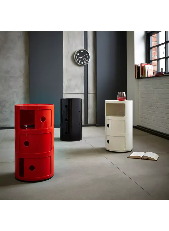 SIDE TABLE - COMPONIBILI NEW COLORS 3 DRAWER ORANGE