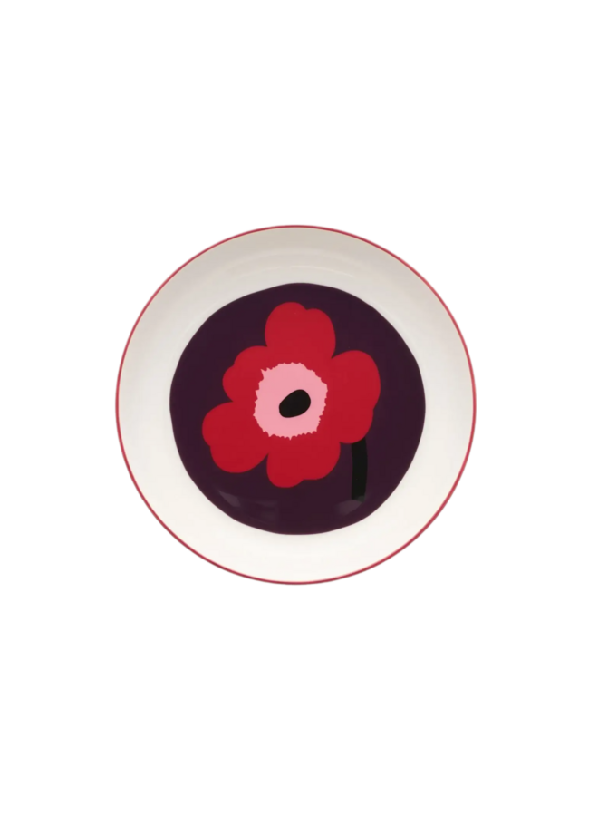 MARIMEKKO OIVA UNIKKO DEEP PLATE 20.5CM – RED & DARK