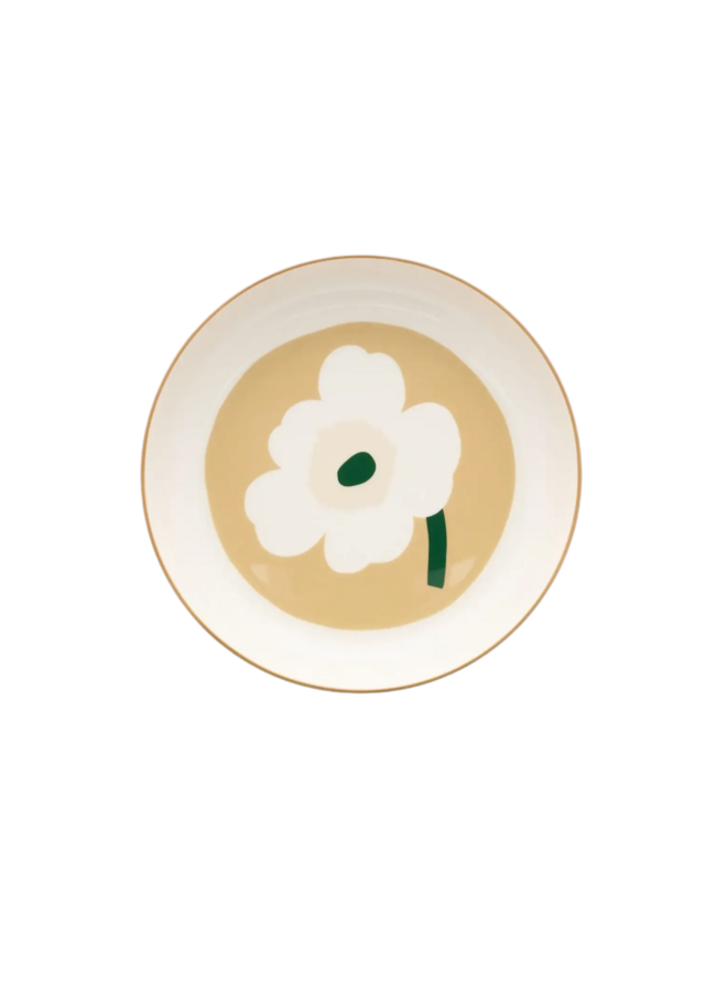PLATE 20.5CM - 263 BEIGE/GREEN - OIVA/UNIKKO PLATE 075873-188 M6 - MARIMEKKO