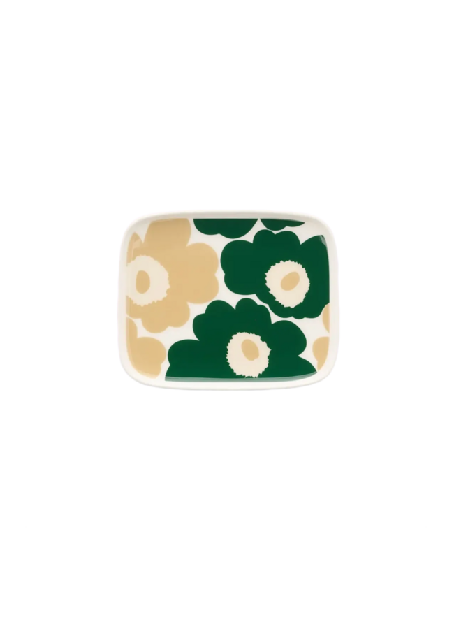 MARIMEKKO OIVA UNIKKO PLATE 12X15CM – GREEN & BEIGE