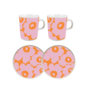MUG & PLATE BREAKFAST SET - 261 PINK/ORG - 075732-132