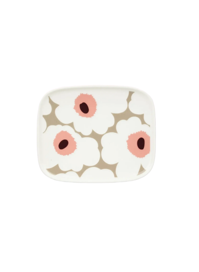 PLATE 15X12CM - CONT BEIGE/PINK - OIVA/UNIKKO 075535-183 - MARIMEKKO