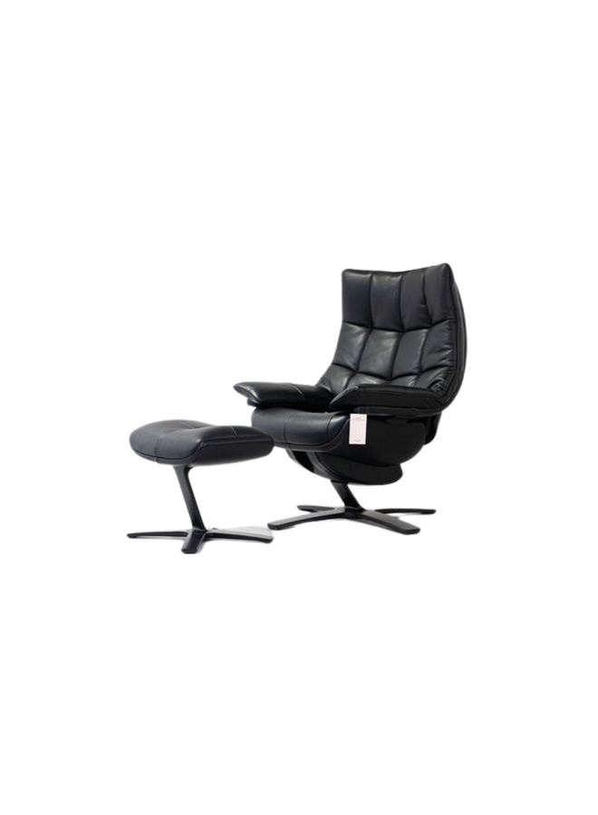 NATUZZI ITALIA RE-VIVE QUILTED KING ARMCHAIR WITH OTTOMAN