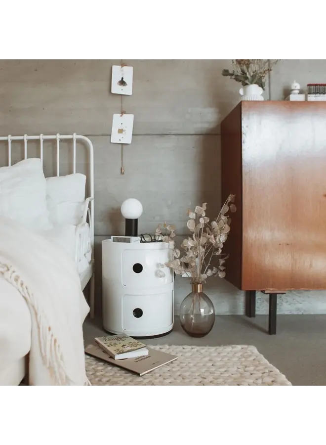 KARTELL COMPONIBILI CLASSIC 2 DRAWER  SIDE TABLE - WHITE