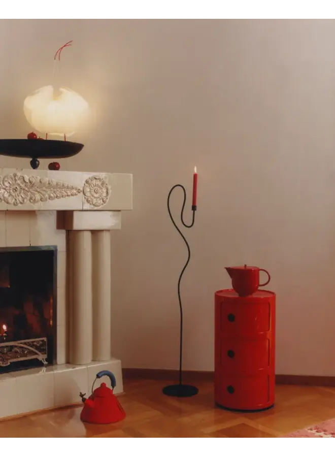 KARTELL COMPONIBILI CLASSIC 3 DRAWER RED SIDE TABLE - RED