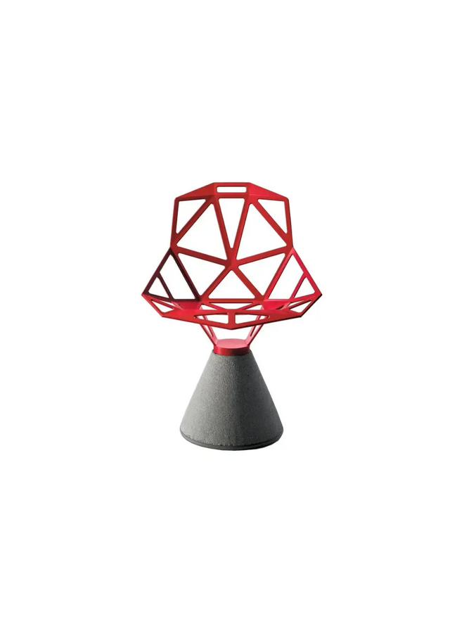 CHAIR_ONE CONCRETE CHAIR – NATURAL / RED 5085