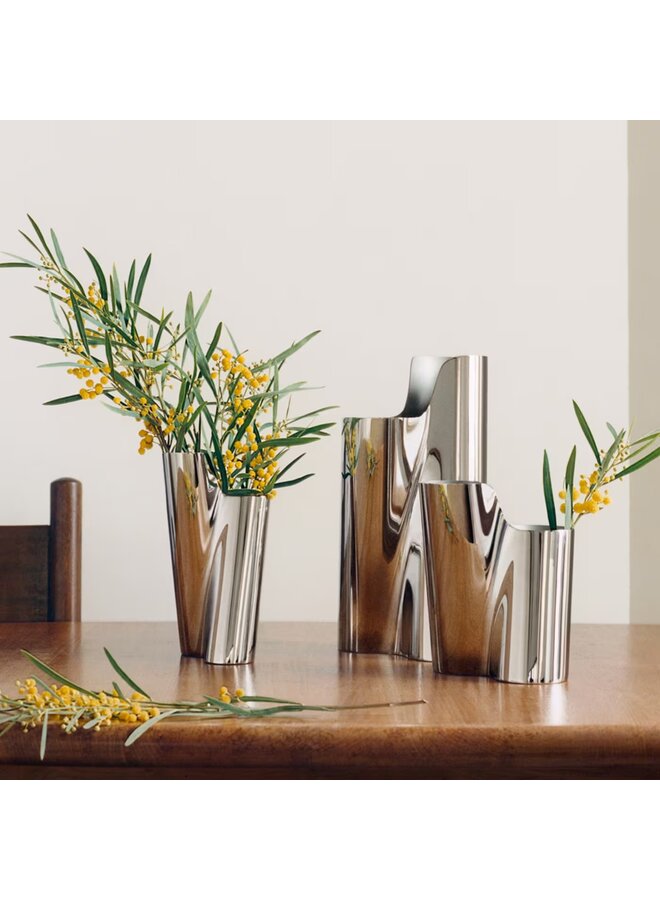 GEORG JENSEN LITUUS STAINLESS STEEL VASE – MEDIUM