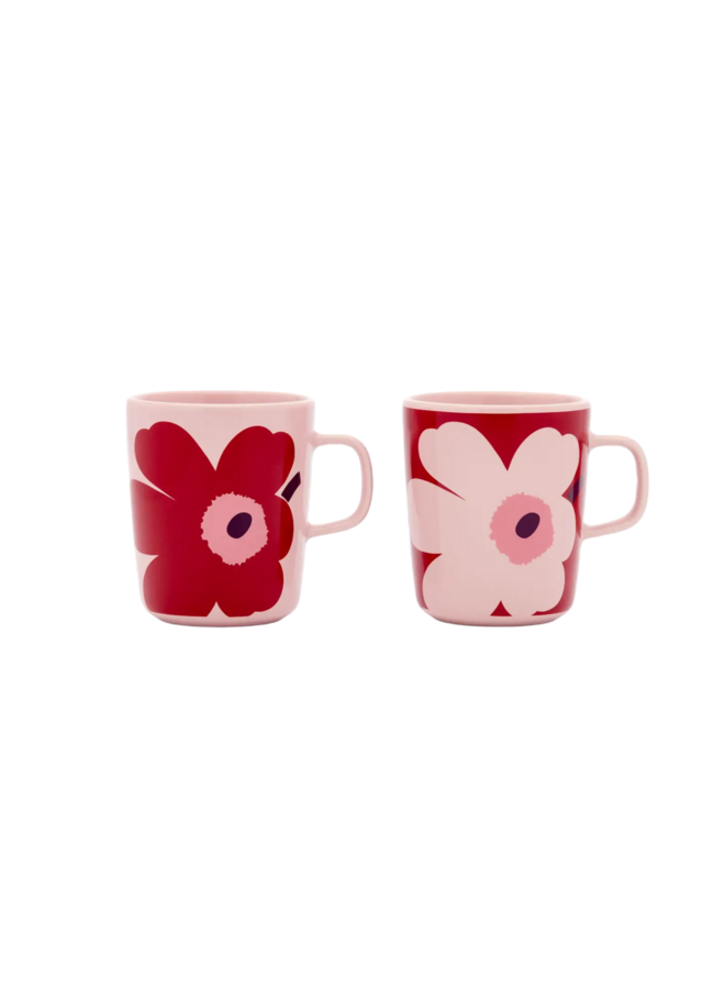 MUG SET 2.5DL  - 263 RED/PINK - OIVE/JUHLA UNIKKO 2 PCS M6 - 076145-334 - MARIMEKKO