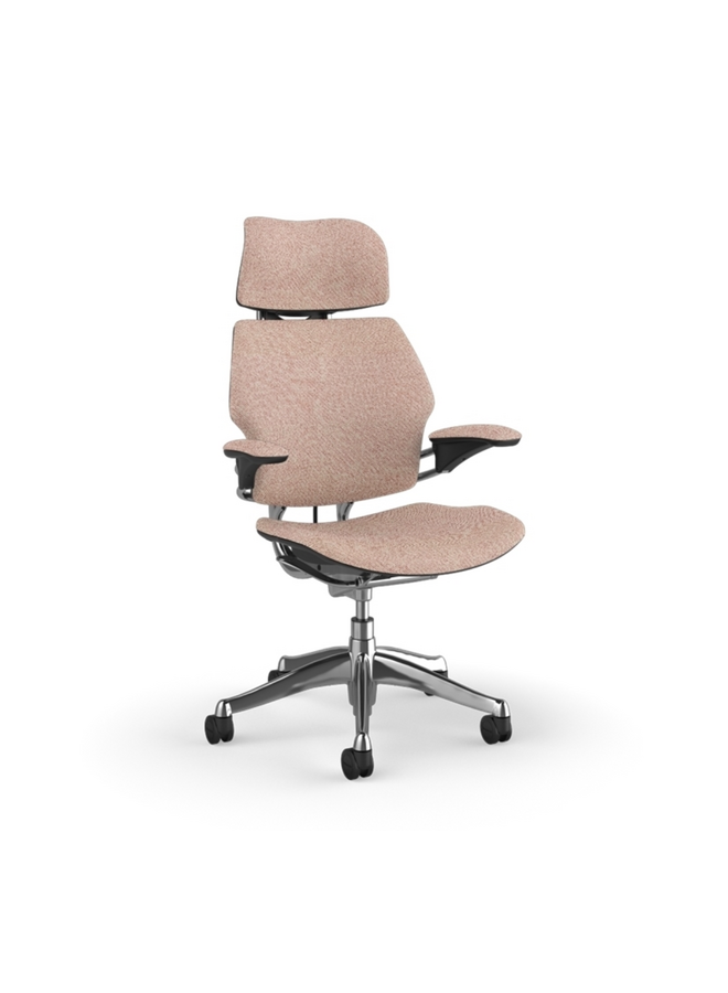 OFFICE CHAIR - FREEDOM HEADRES CHAIR SEAT:CODA 2, COLOR: 0116, | ARMREST:STANDARD DURON ARMS WITH TEXTILE | FRAME:POLISHED ALUMINUM | STANDARD 5" - HUMANSCALE