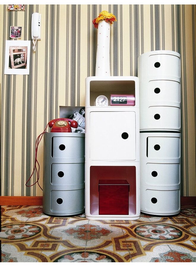 KARTELL COMPONIBILI METAL 2 DRAWER SIDE TABLE