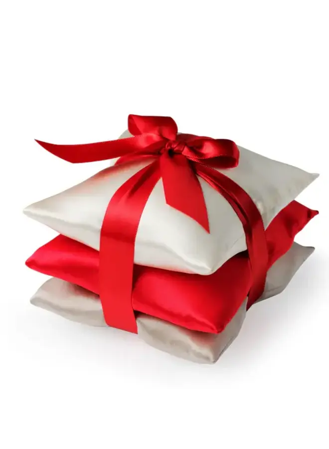 elizabeth W - SILK SACHET SET - RED/IVORY/SLVR