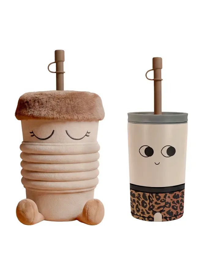 ASOBU PLUSHIE SIPPY CUP – BREWSTER THE BOLD 12OZ / 355ML
