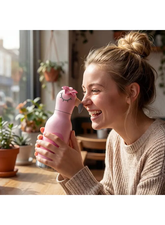 ASOBU FLAMINGO BESTIE WATER BOTTLE 16OZ / 460ML