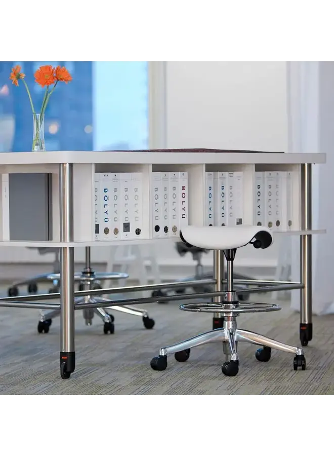 HUMANSCALE FREEDOM SADDLE STOOL – BAR HIGH WITH CASTERS