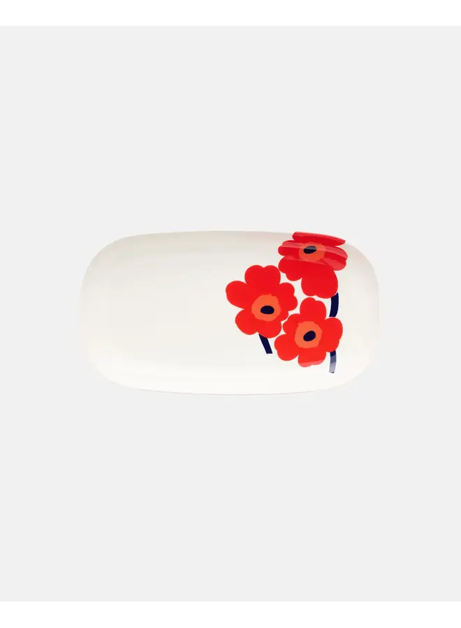 PLATE 17x32CM - 271 RED FLOWER- OIVA / UNIKKO 076944-001 M2 - MARIMEKKO