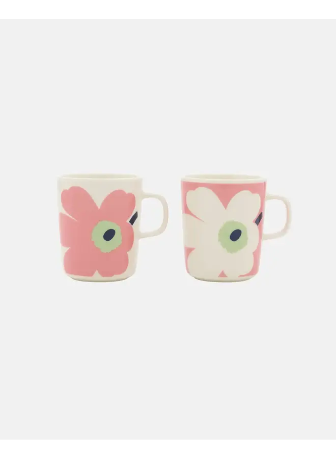 MUG 2.5DL 2PCS - 271 PINK FLOWER - OIVA/JUHLA UNIKKO 076759-136 M6 - MARIMEKKO