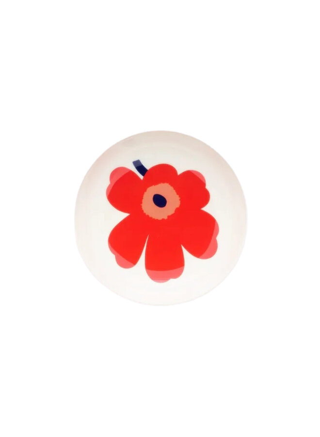 PLATE 13CM - 271 RED FLOWER- OIVA / UNIKKO 076940-001 M6 - MARIMEKKO