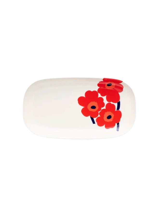PLATE 17x32CM - 271 RED FLOWER- OIVA / UNIKKO 076944-001